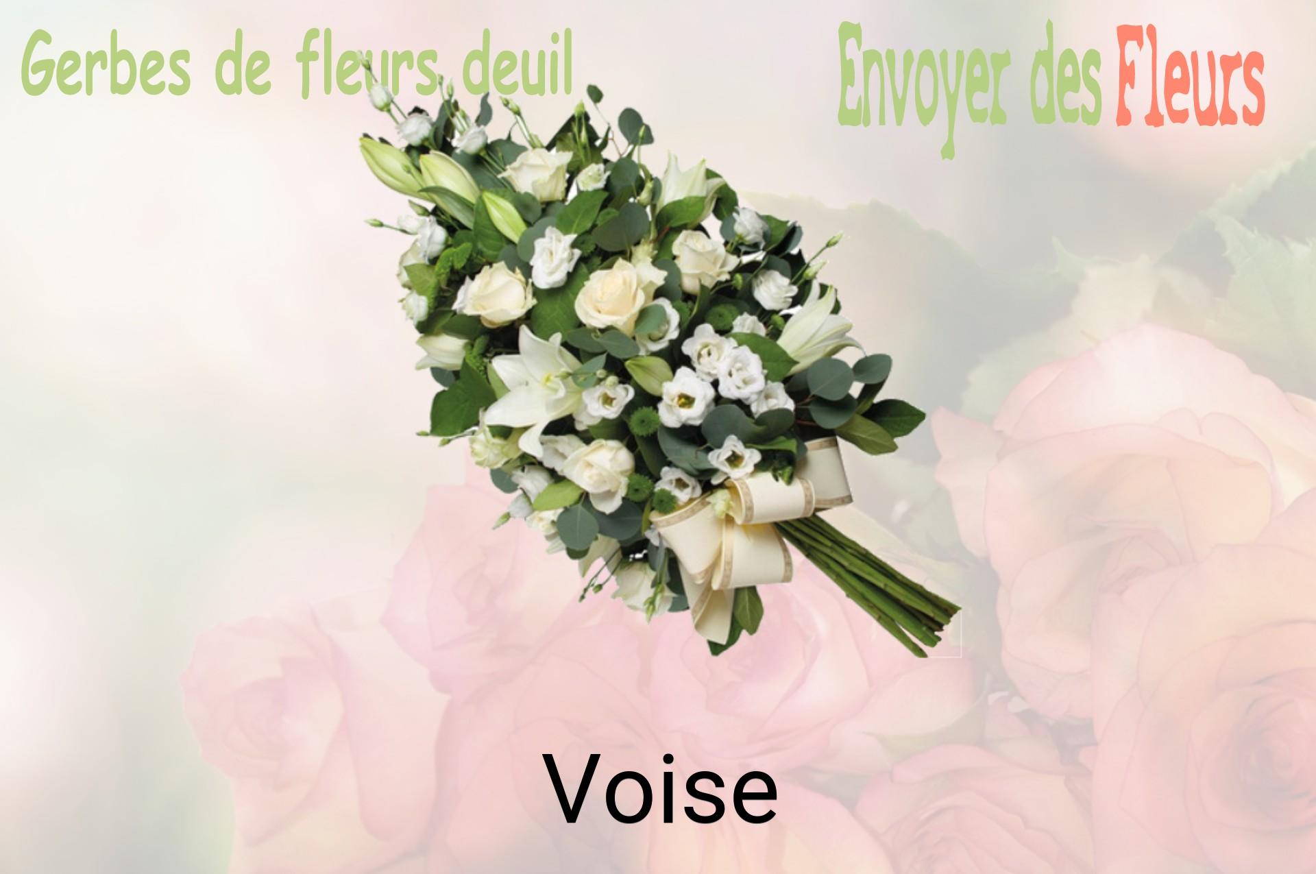 Gerbe de fleurs de deuil livrée à Voise